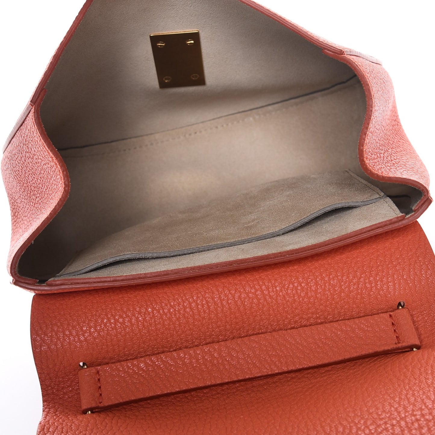 Grained Lambskin Medium Drew Shoulder Bag Orange