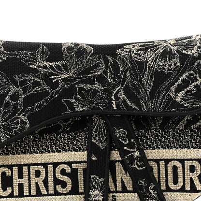 Christian Dior Canvas Embroidered Butterfly Print Saddle Bag Black 8 of 10