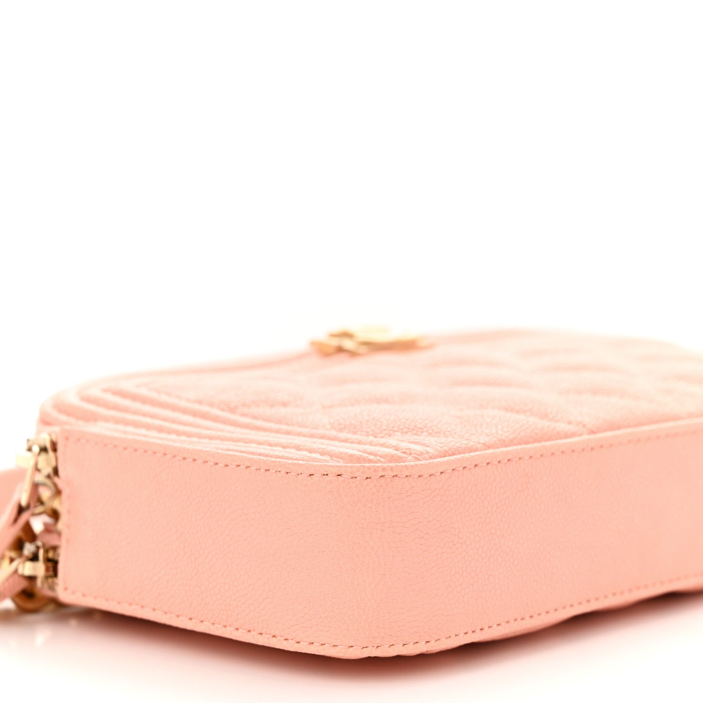 Caviar Quilted Small Boy Clutch With Chain Light Pink