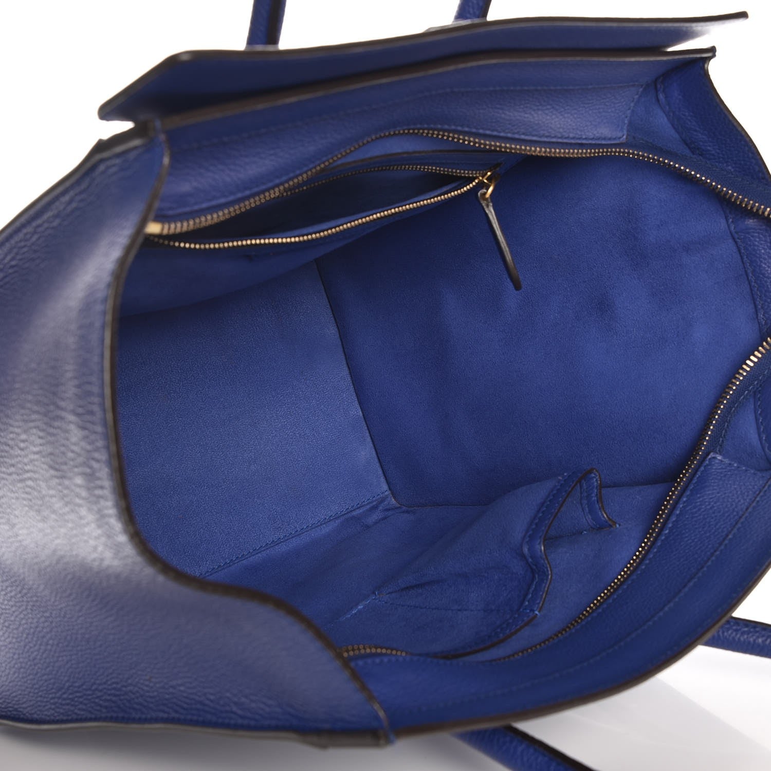 Celine Drummed Calfskin Mini Luggage Indigo 5 of 9