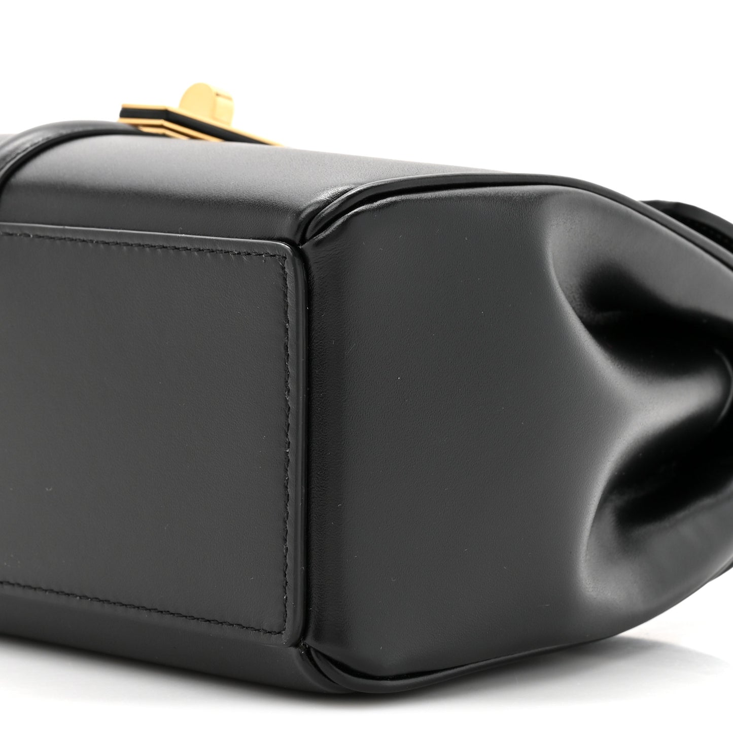 Satinated Calfskin Mini 16 Top Handle Bag Black
