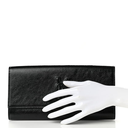 Saint Laurent Textured Patent Monogram Large Belle De Jour Clutch Black 2 of 6