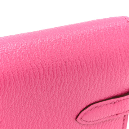 Hermes Chevre Mysore Medium Kelly Wallet Rose Shocking 10 of 11
