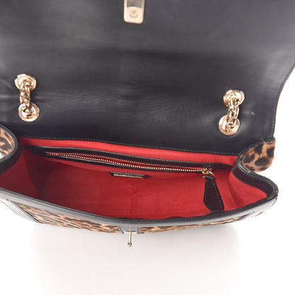 Christian Louboutin Pony Hair Leopard Print Sweet Charity Shoulder Bag Black 5 of 10