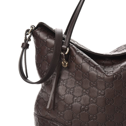 Gucci Guccissima Medium Bree Foldover Tote Chocolate 14 of 14