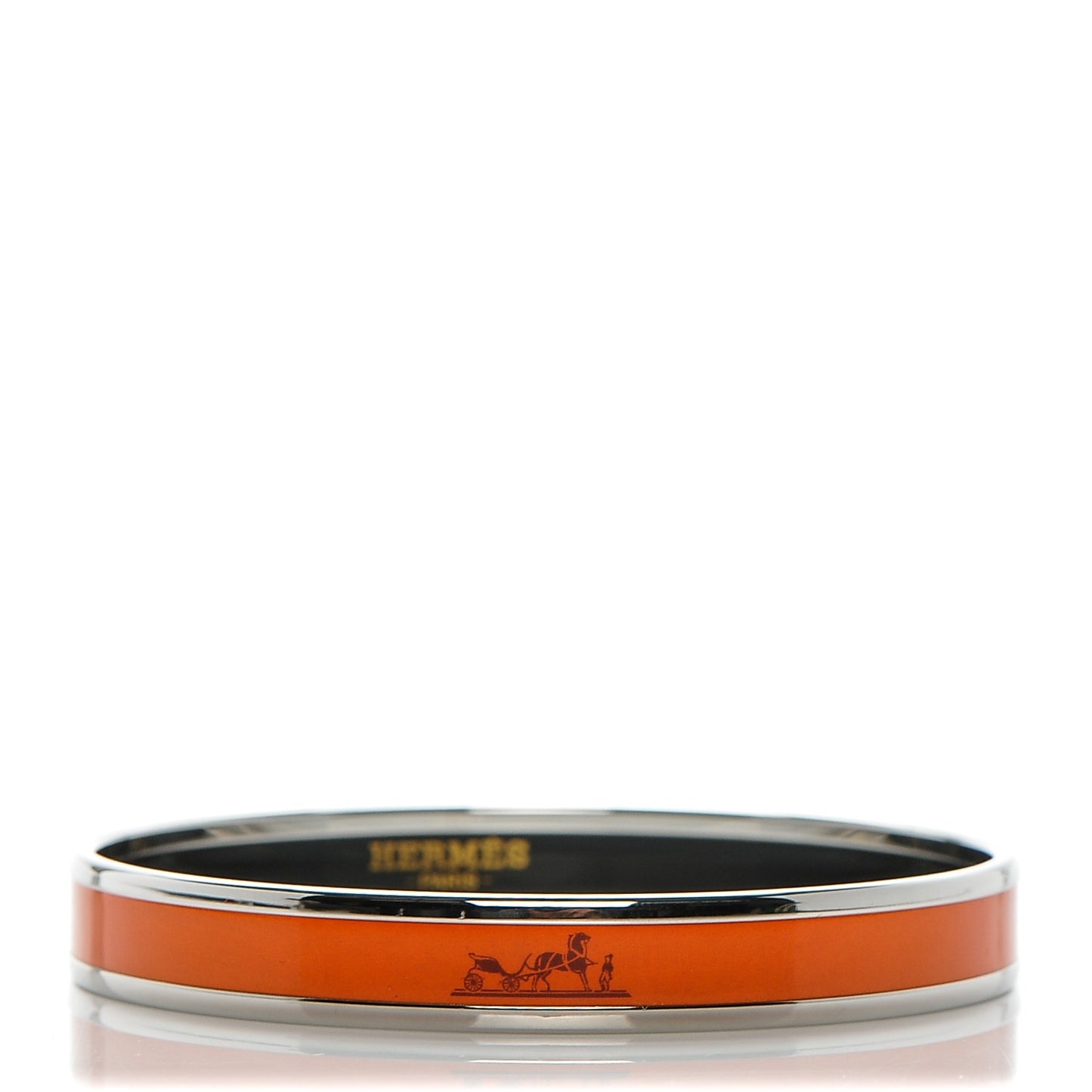 Enamel Printed Narrow Caleche Bracelet 62 Orange