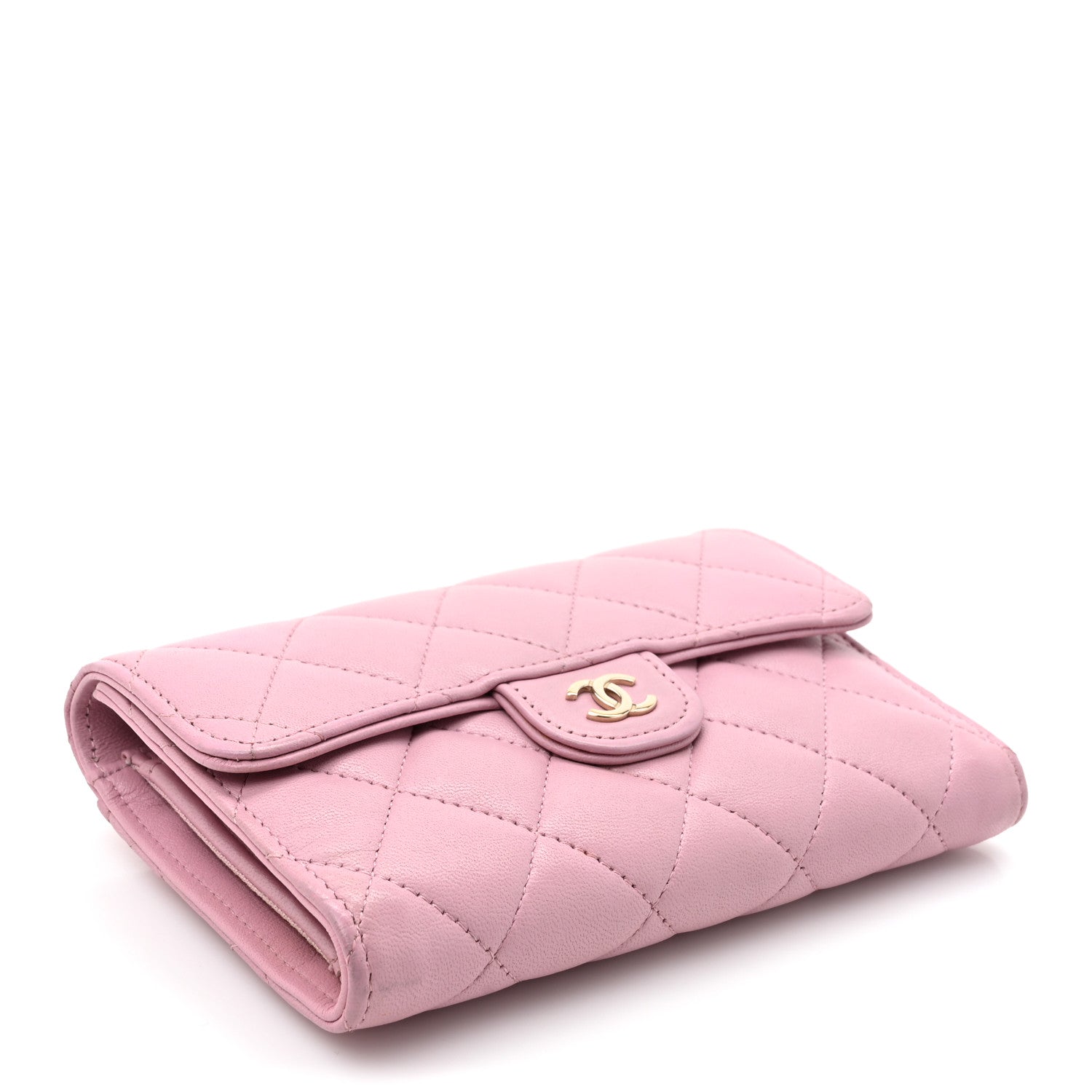 Chanel Lambskin Quilted Medium Flap Wallet Pink 4 of 15