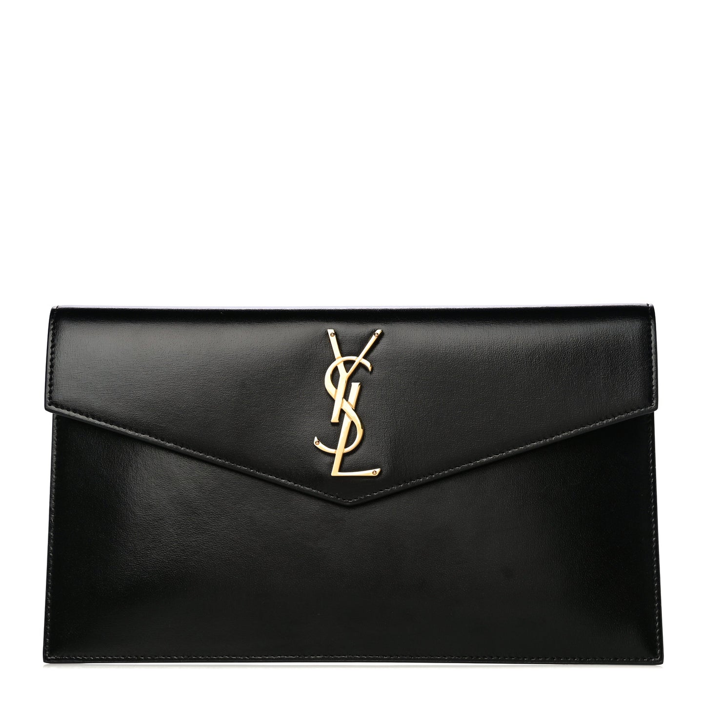 Smooth Shiny Calfskin Monogram Uptown Pouch Black