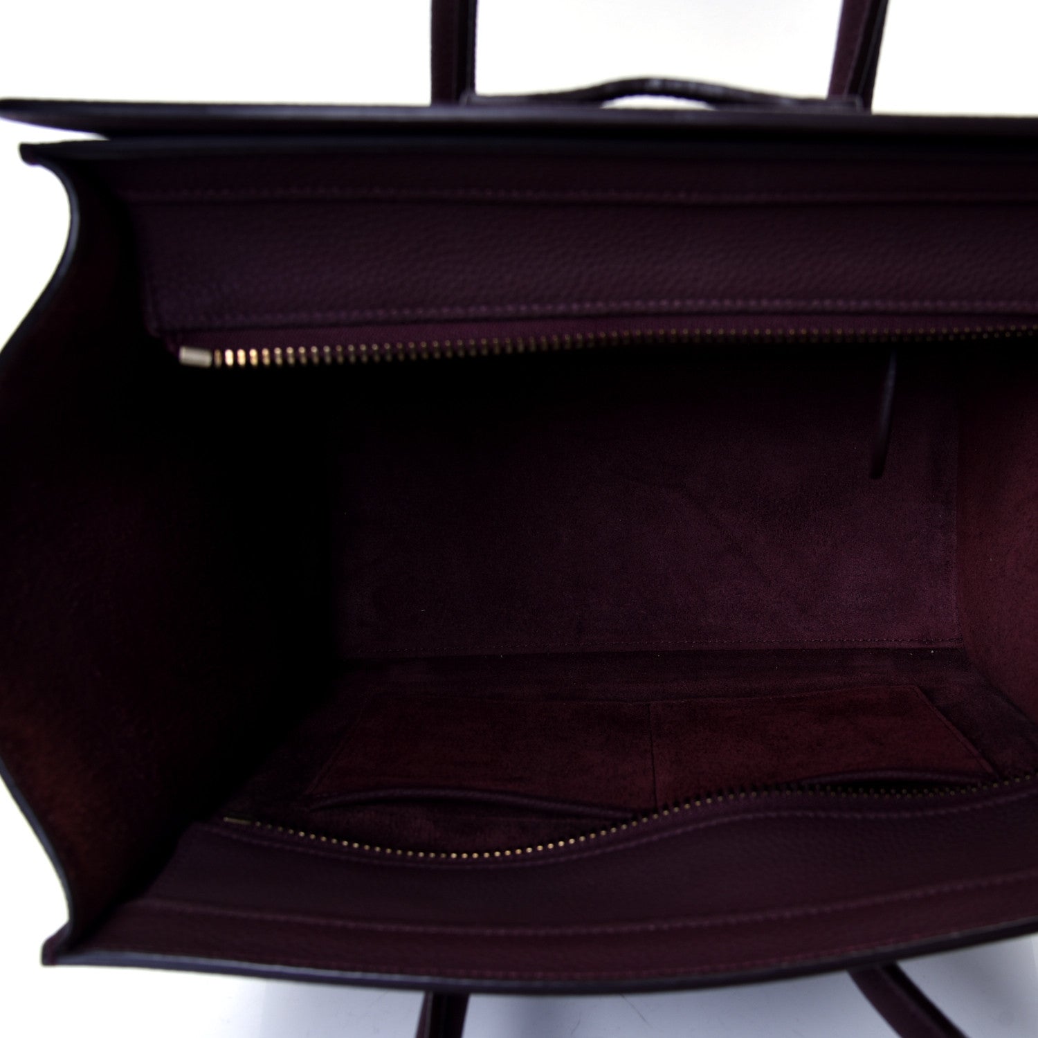 Celine Baby Drummed Calfskin Micro Luggage Burgundy 4 of 4