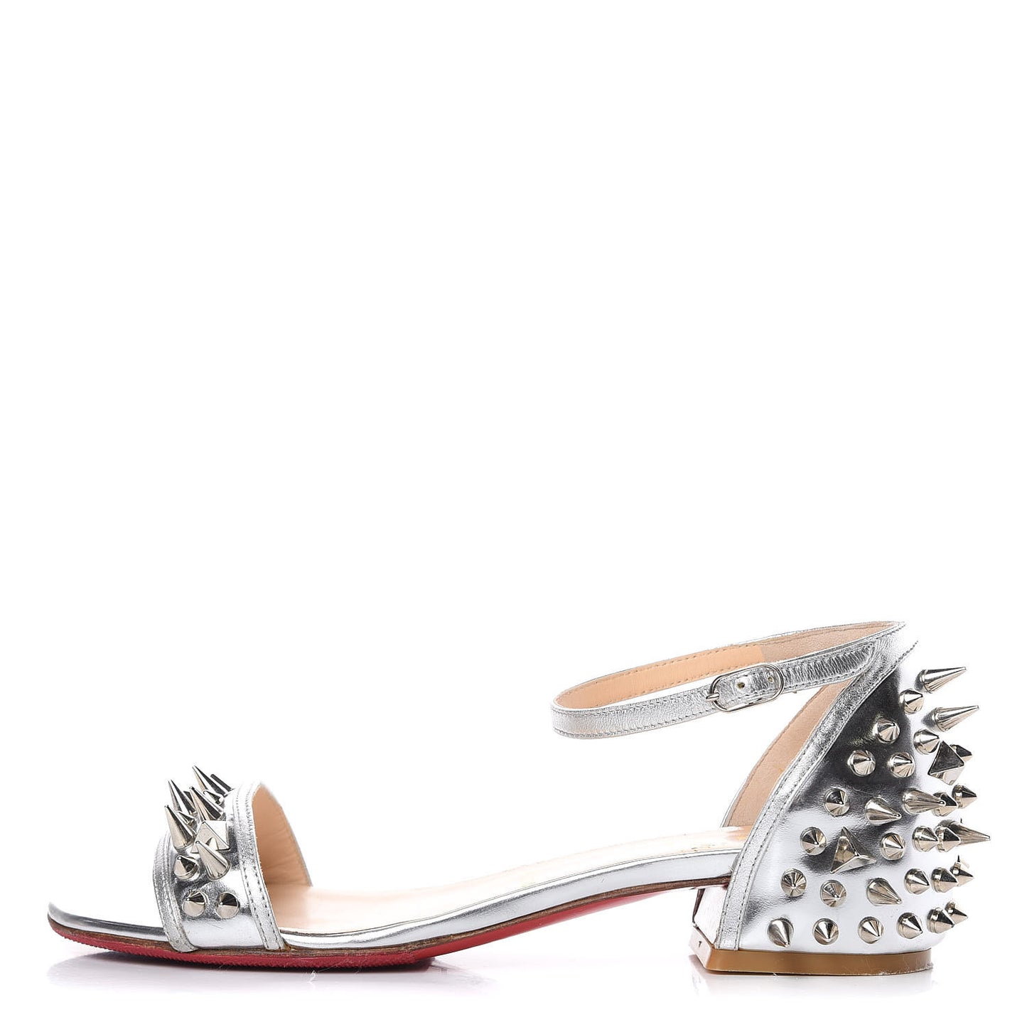 Metallic Druide Spiked Sandals 37 Silver
