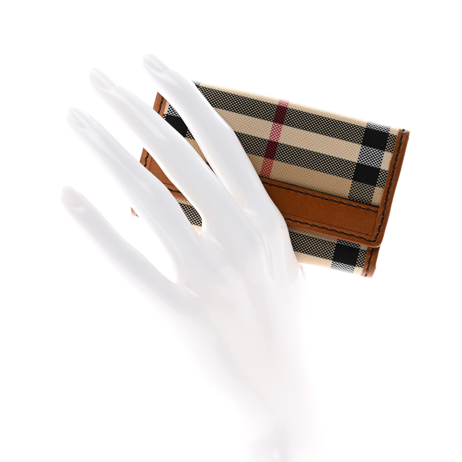 Burberry Horseferry Checkirby 6 Key Holder Case Tan 2 of 8