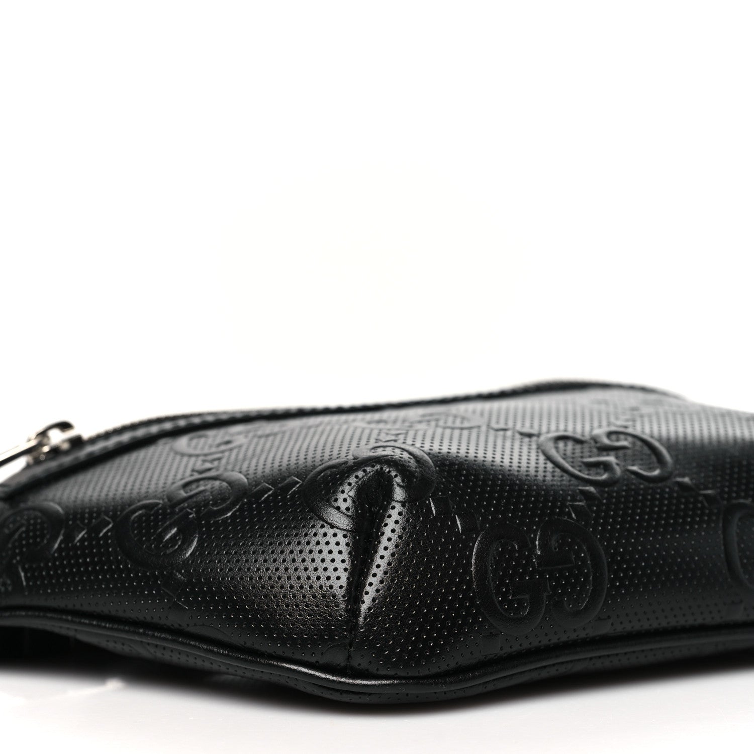 Gucci Calfskin GG Tennis Embossed Belt Bag Black 9 of 10