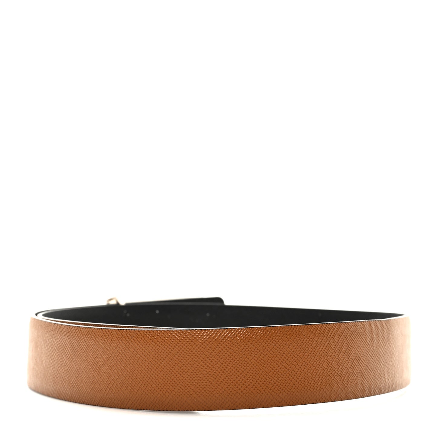 Saffiano Triangle Reversible Belt 85 34 Black Caramel