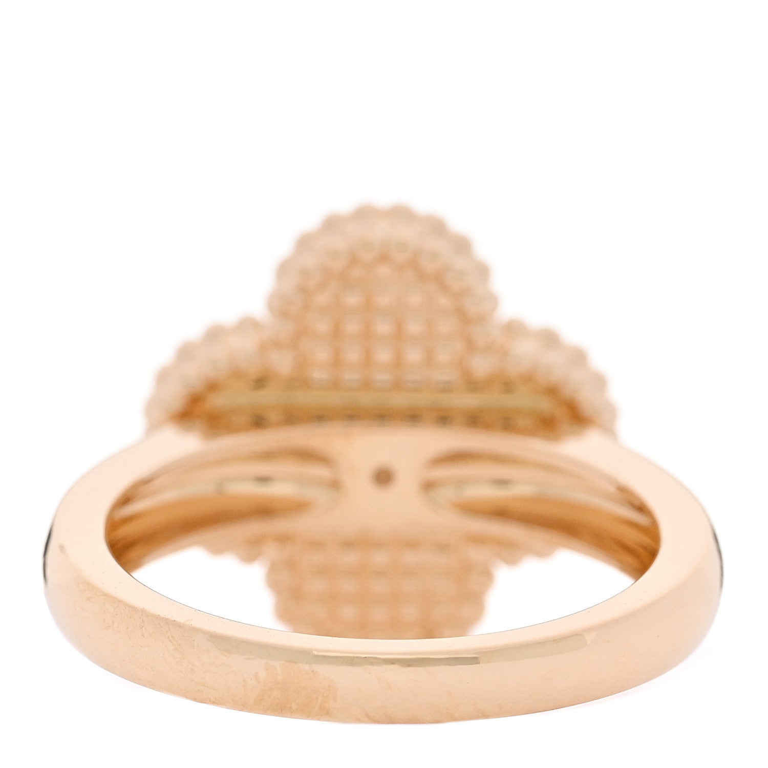 Van Cleef & Arpels 18K Yellow Gold Guilloche Vintage Alhambra Ring 52 6 3 of 6