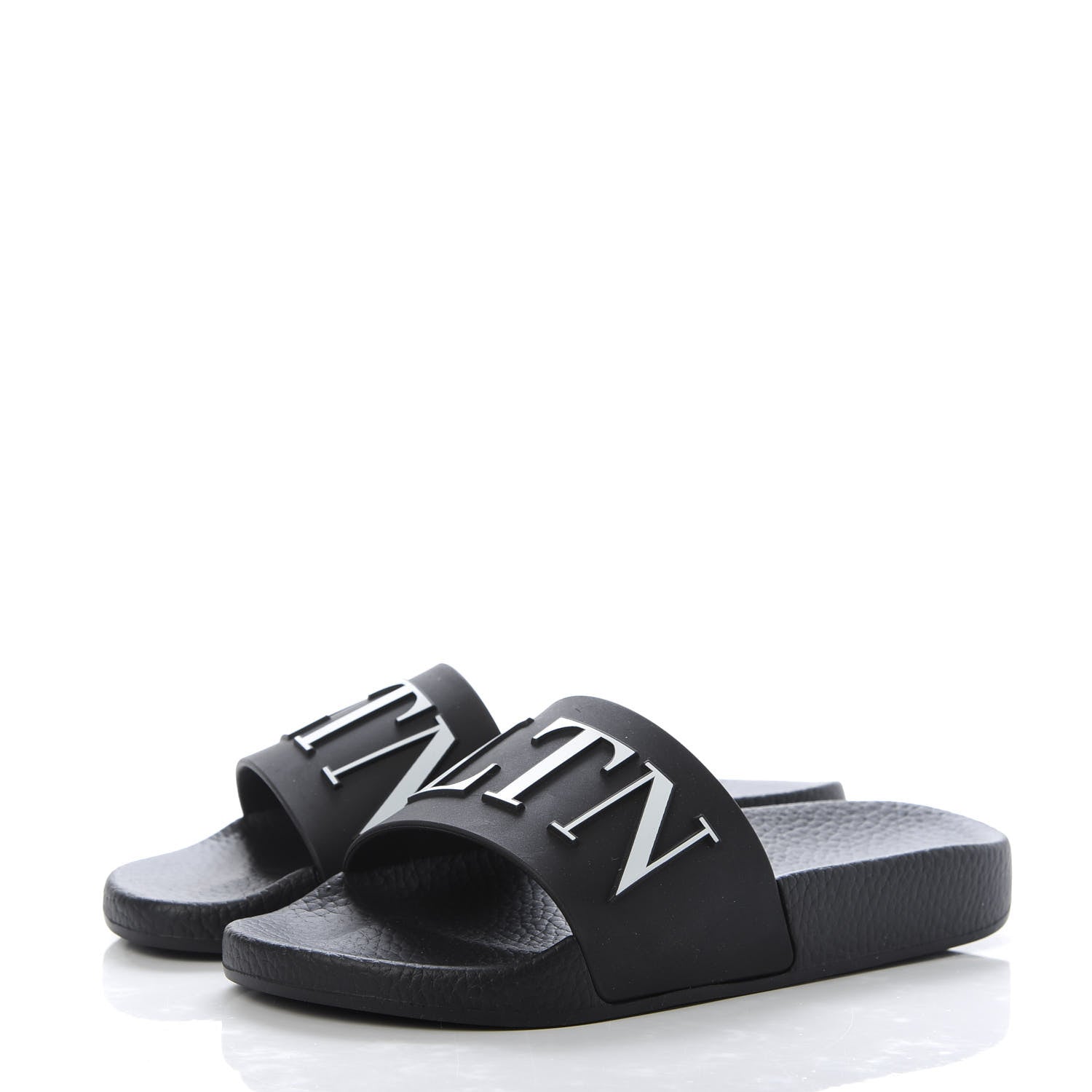 Valentino Garavani Rubber VLTN Pool Slide Sandals 35 Black 3 of 9