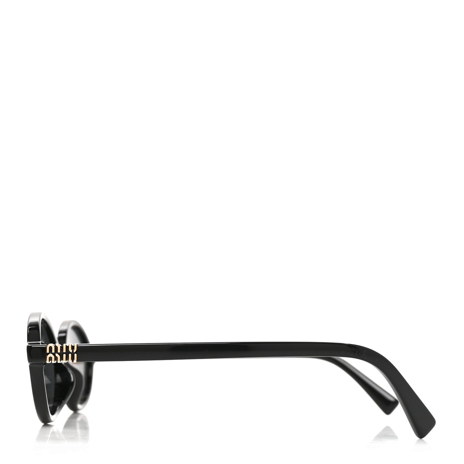 Miu Miu Acetate Oval Regard Sunglasses SMU04Z Black 3 of 7