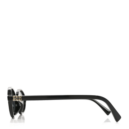 Miu Miu Acetate Oval Regard Sunglasses SMU04Z Black 3 of 7