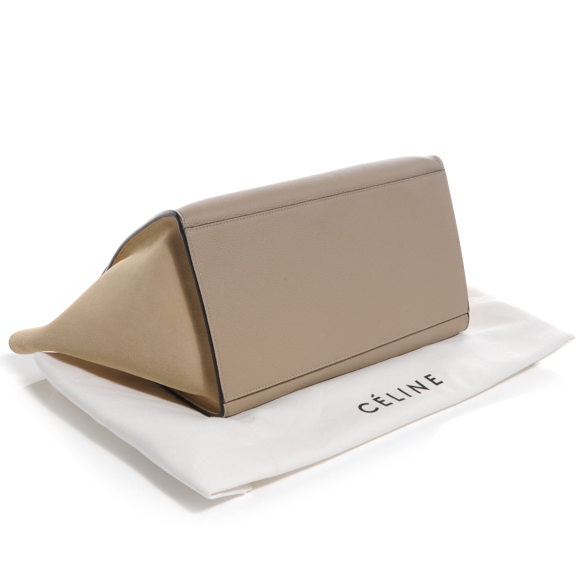 Celine Calfskin and Suede Small Trapeze Dune 4 of 8