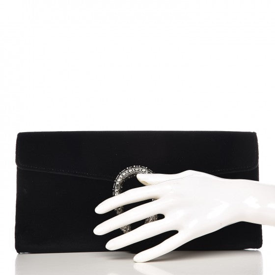 Velvet Dionysus Clutch Black
