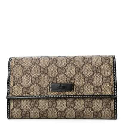 Gucci GG Plus Monogram Joy Continental Snap Oranizer Wallet Beige Ebony Dark Brown 1 of 4