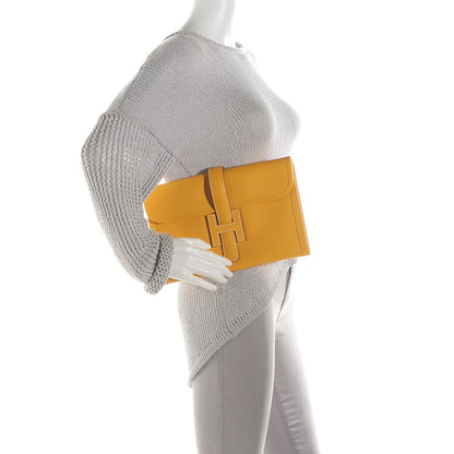 Hermes Epsom Jige PM Clutch Jaune D'Or 2 of 25