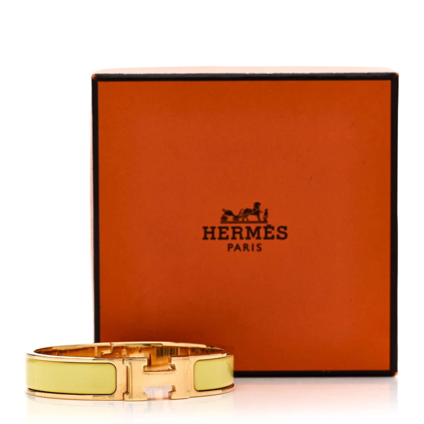Enamel Narrow Clic Clac H Bracelet PM Jaune Citron