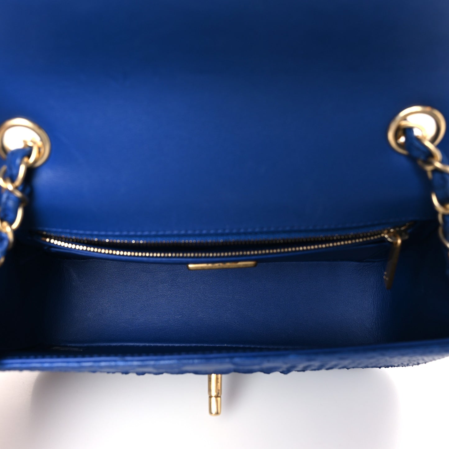 Snakeskin Mini Rectangular Flap Blue