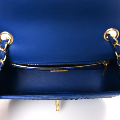 Chanel Snakeskin Mini Rectangular Flap Blue 5 of 9