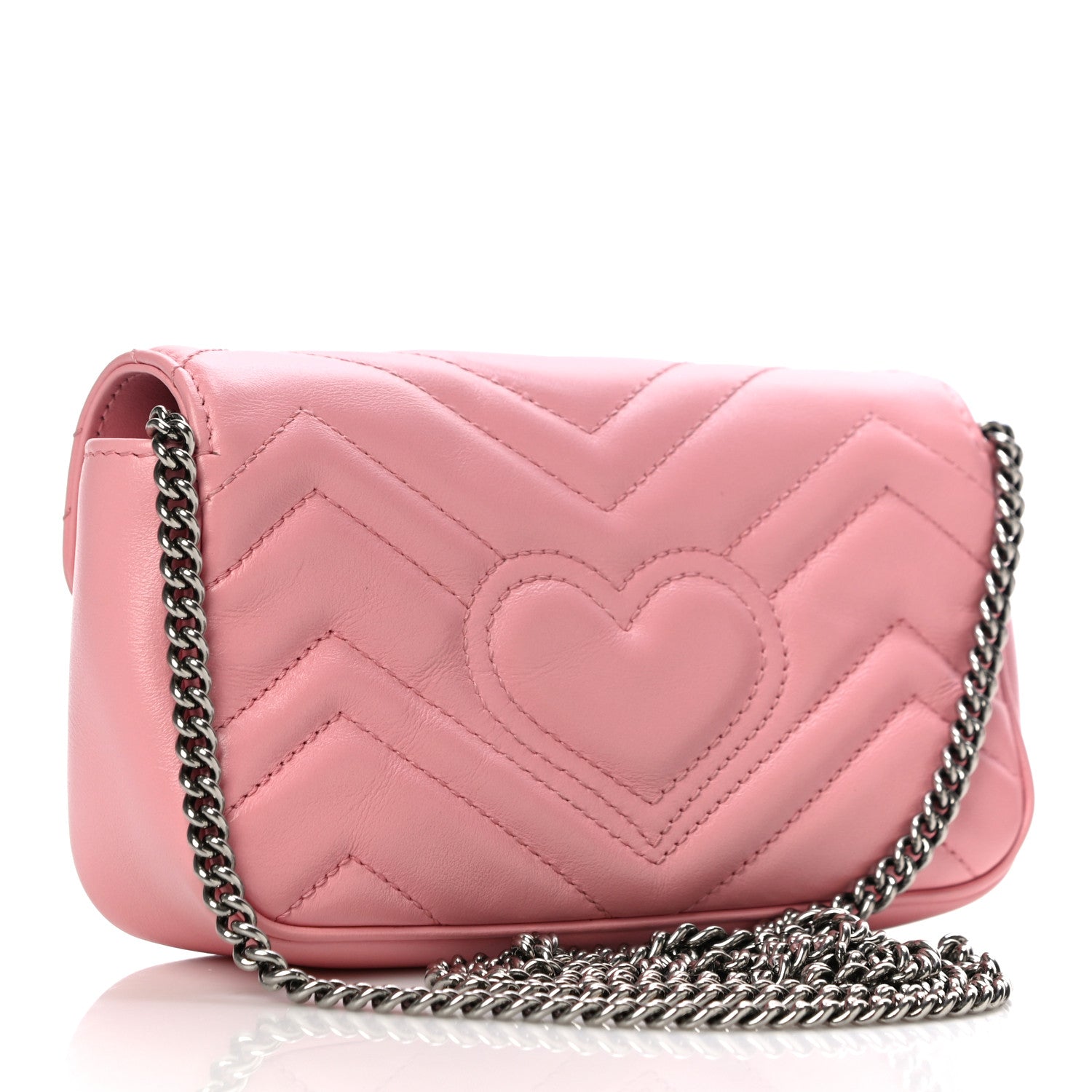 Gucci Calfskin Matelasse Super Mini GG Marmont Shoulder Bag Wild Rose 3 of 10