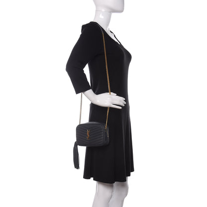 Saint Laurent Grain De Poudre Matelasse Monogram Mini Lou Camera Bag Dark Smog 2 of 11