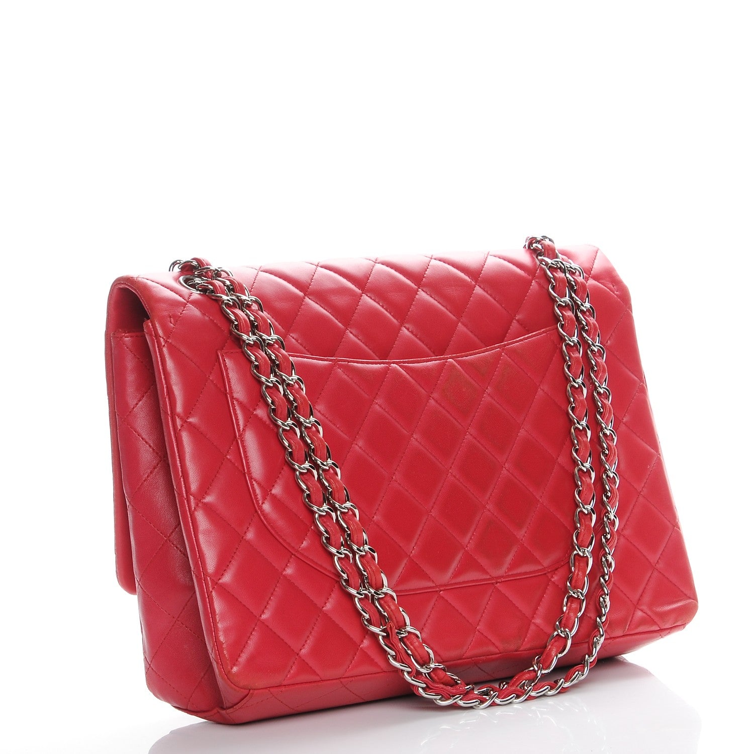 Chanel Lambskin Quilted Maxi Single Flap Fuchsia 3 of 9