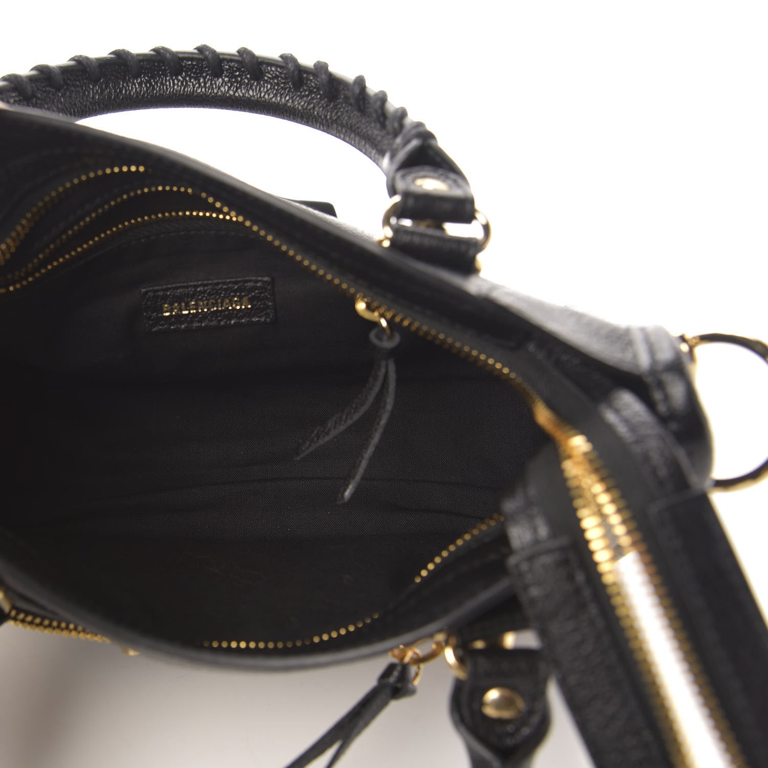 Balenciaga Chevre Gold Metallic Edge Hardware Mini City Black 6 of 12