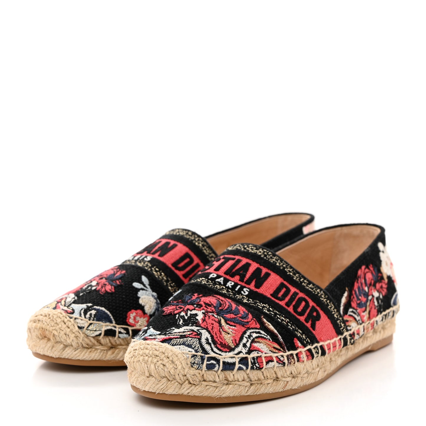 Canvas Mille Fleurs Embroidered Granville Espadrille 38 Multicolor