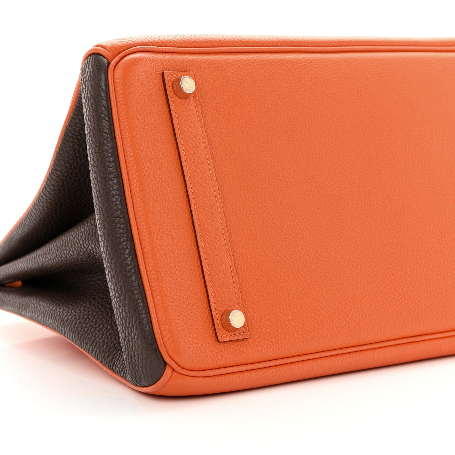 Hermes Togo Bi-Color Birkin 35 Chocolate Orange 9 of 14