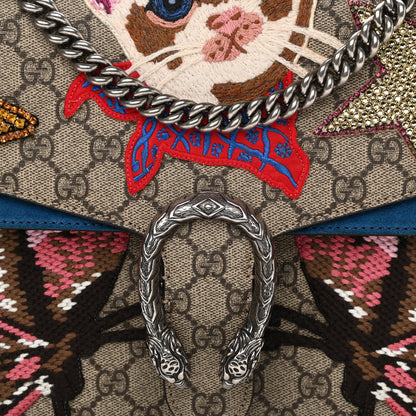 Gucci GG Supreme Monogram Embroidered Medium Dionysus Shoulder Bag Blue 14 of 19