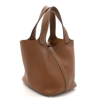 Hermes Taurillon Clemence Picotin Lock 18 PM Gold 3 of 11