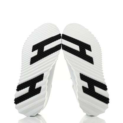 Hermes Goatskin Suede Goatskin Bouncing Sneakers 37 White Black 5 of 9
