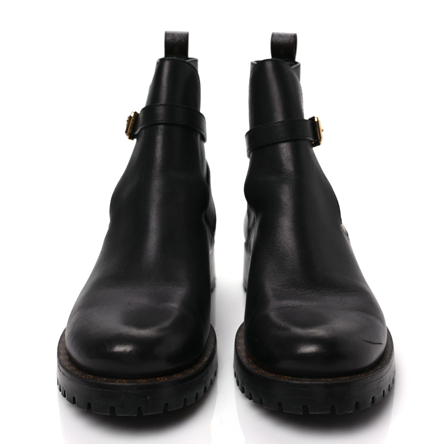 Louis Vuitton Calfskin Monogram Discovery Flat Ankle Boots 40 Black 2 of 6