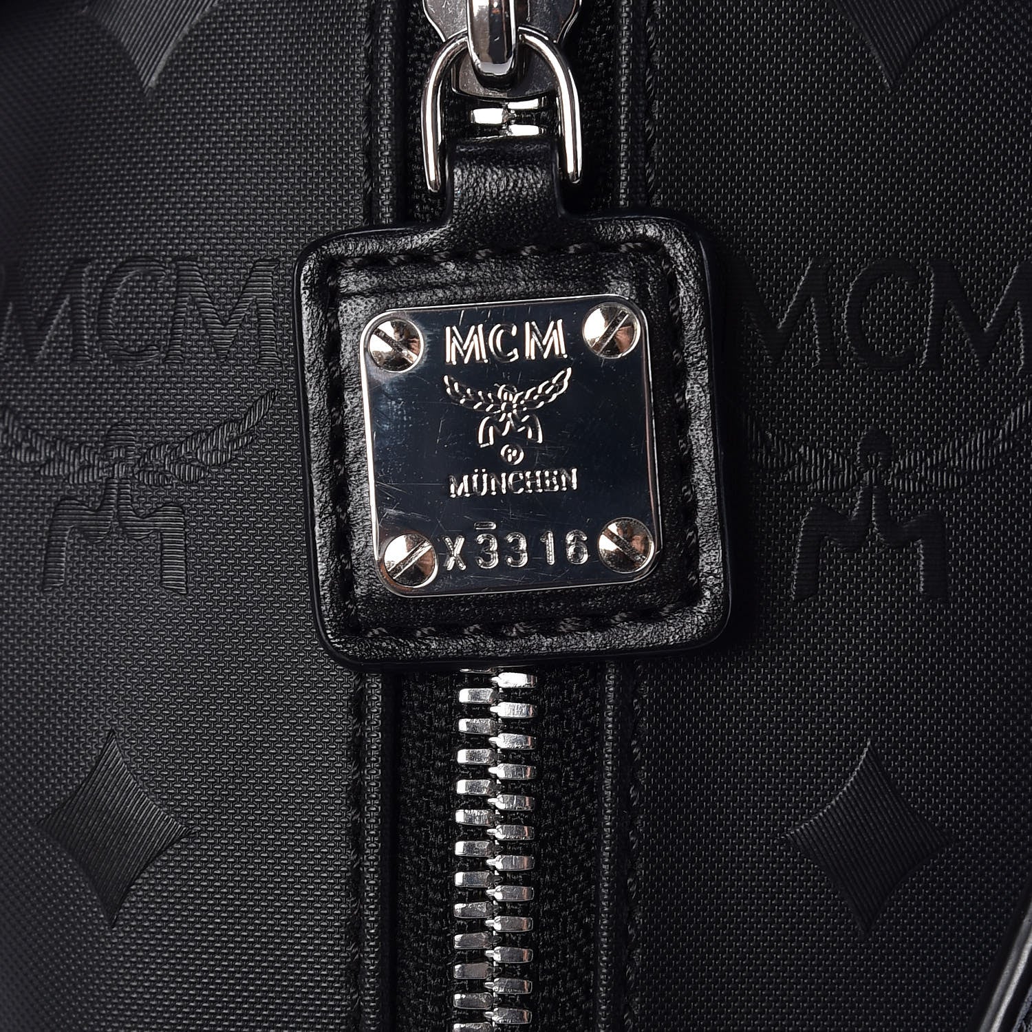 MCM Calfskin Fox Fur Rabbit Zoo Doll Crossbody Black 8 of 10