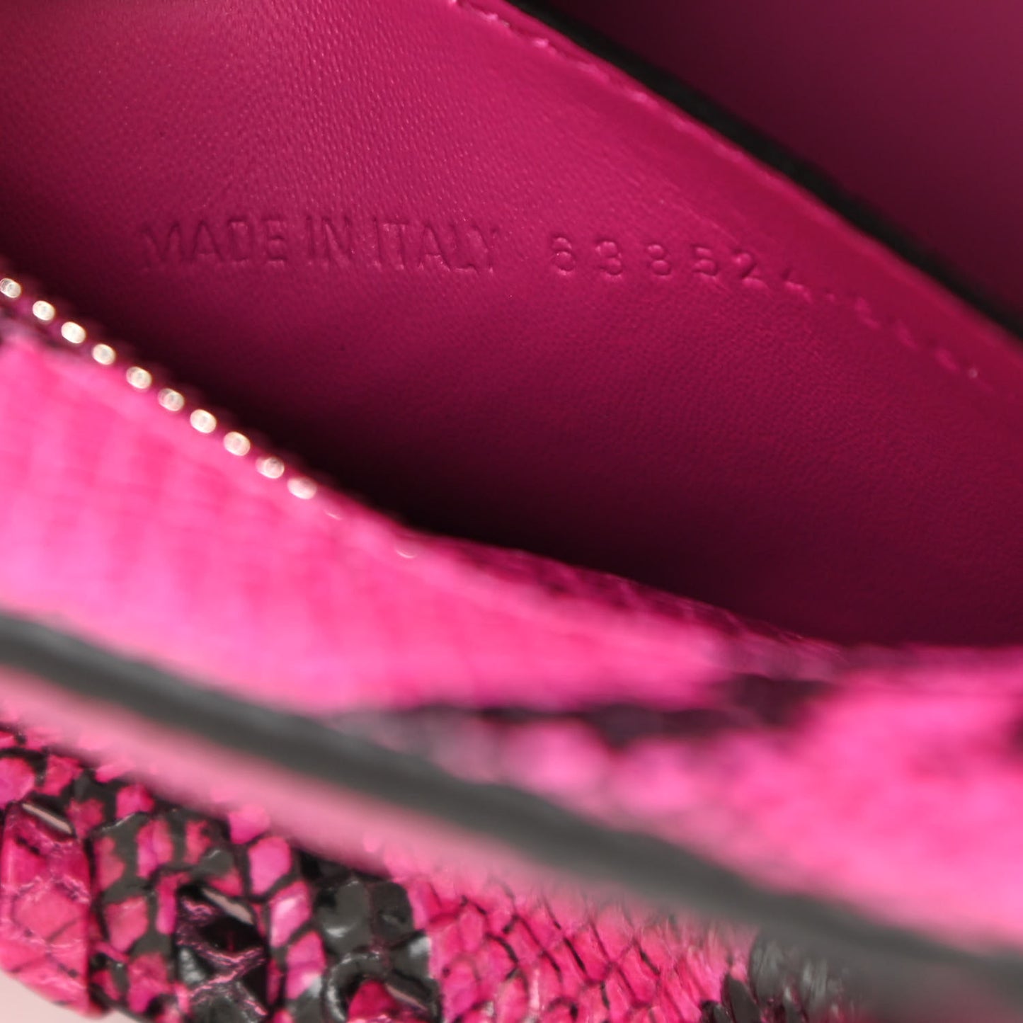 Calfskin Python Effect Neo Classic Silver Hardware Mini City Fuchsia Black