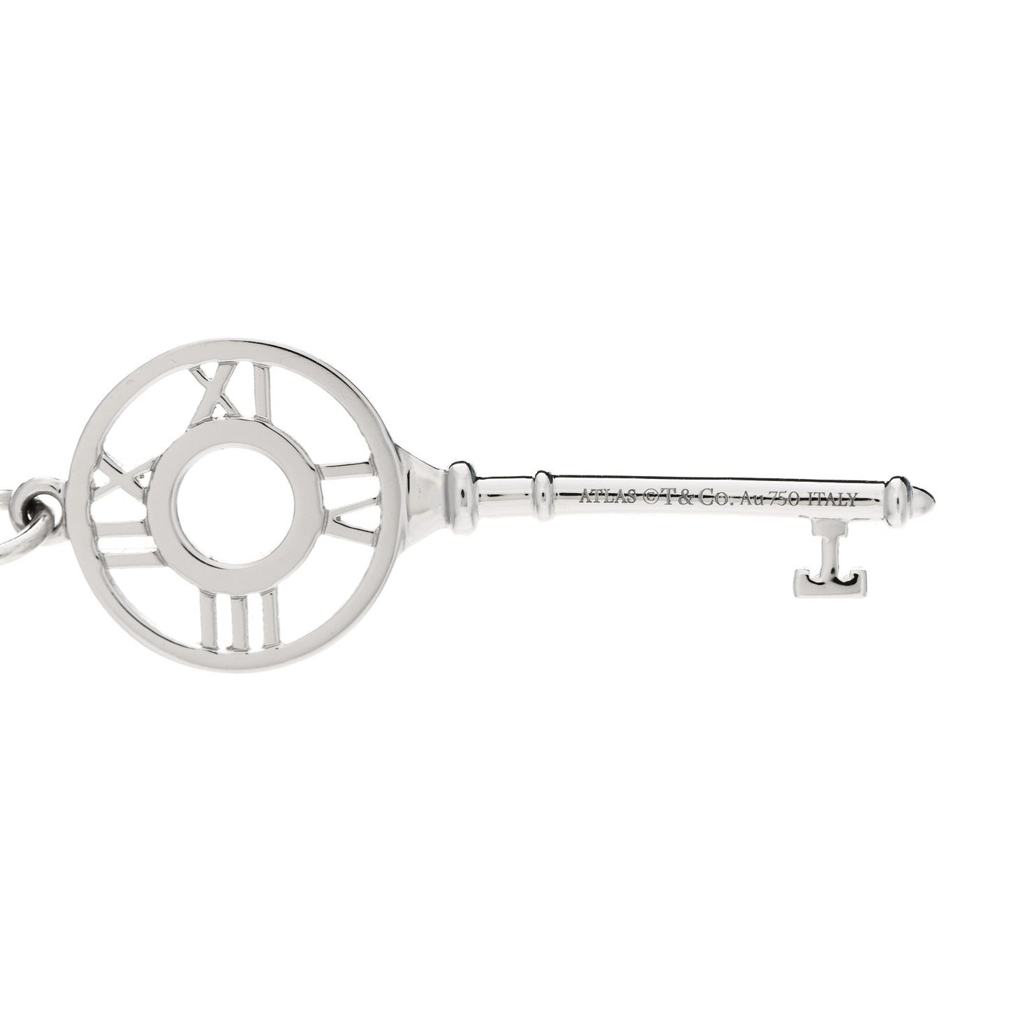 18K White Gold Diamond Atlas Key Pendant