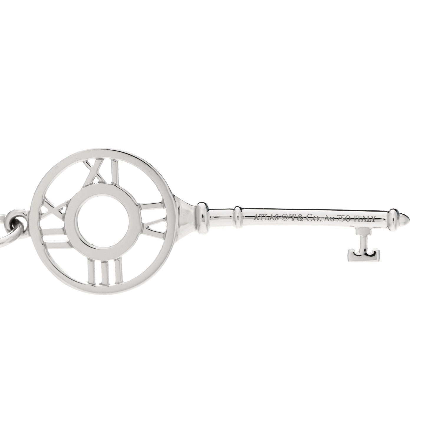 Tiffany 18K White Gold Diamond Atlas Key Pendant 3 of 4