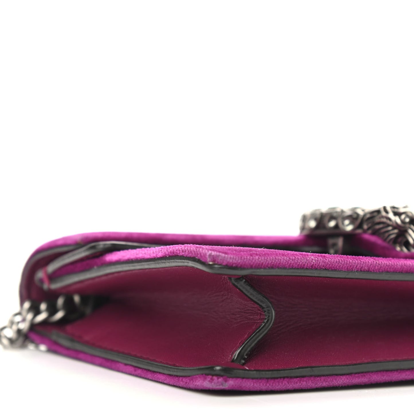 Velvet Super Mini Dionysus Shoulder Bag Fuchsia Violet Cyclamen