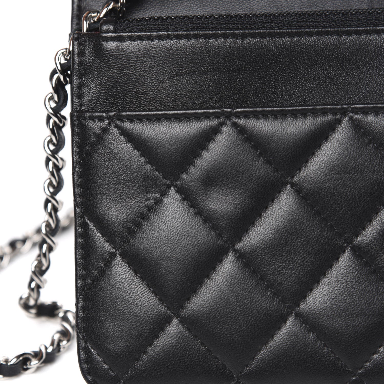 Chanel Lambskin Quilted Wallet On Chain WOC Black 9 of 13