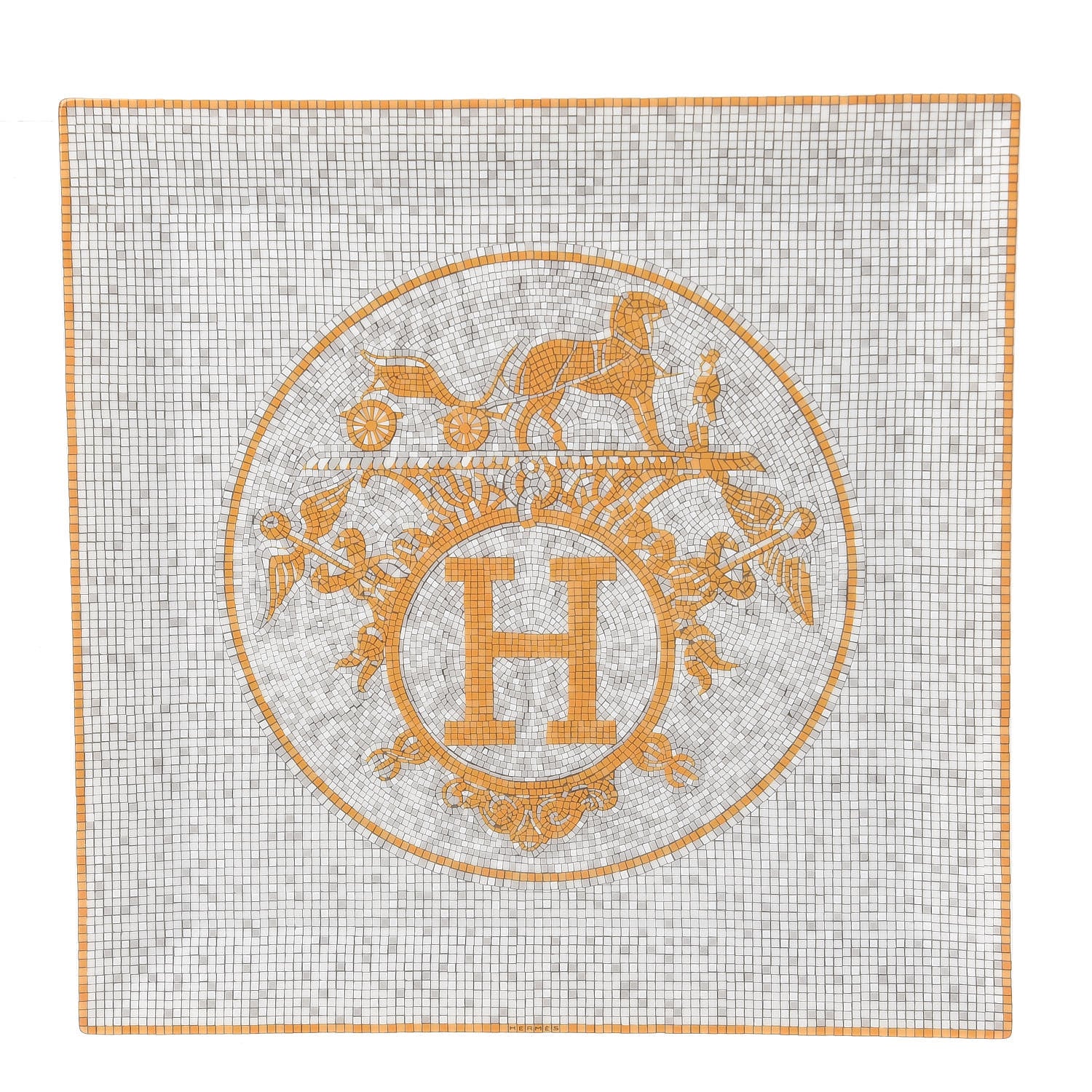 Hermes Porcelain Mosaique au 24 Square Plate 9.1" 1 of 9