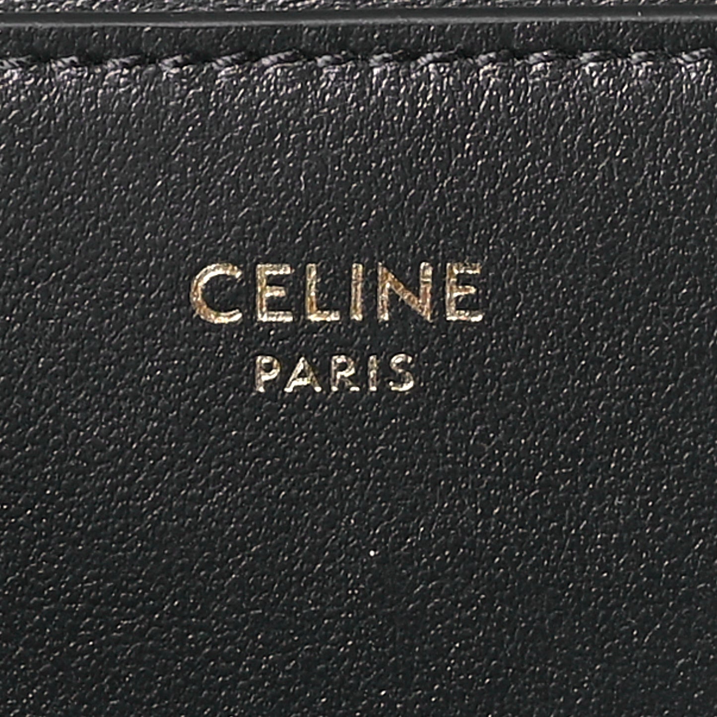 Calfskin Compact Triomphe Wallet With Coin Purse Black