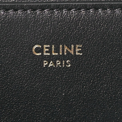 Celine Calfskin Compact Triomphe Wallet With Coin Purse Black 6 of 9