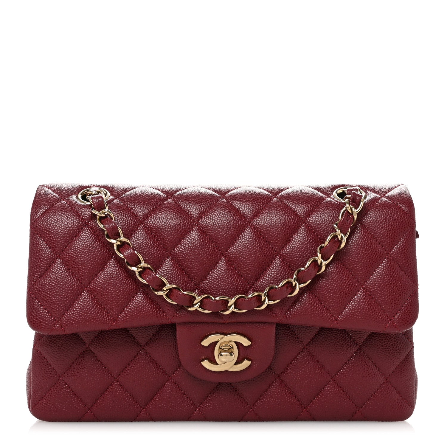 Chanel Caviar Quilted Small Double Flap Burgundy 1 of 11