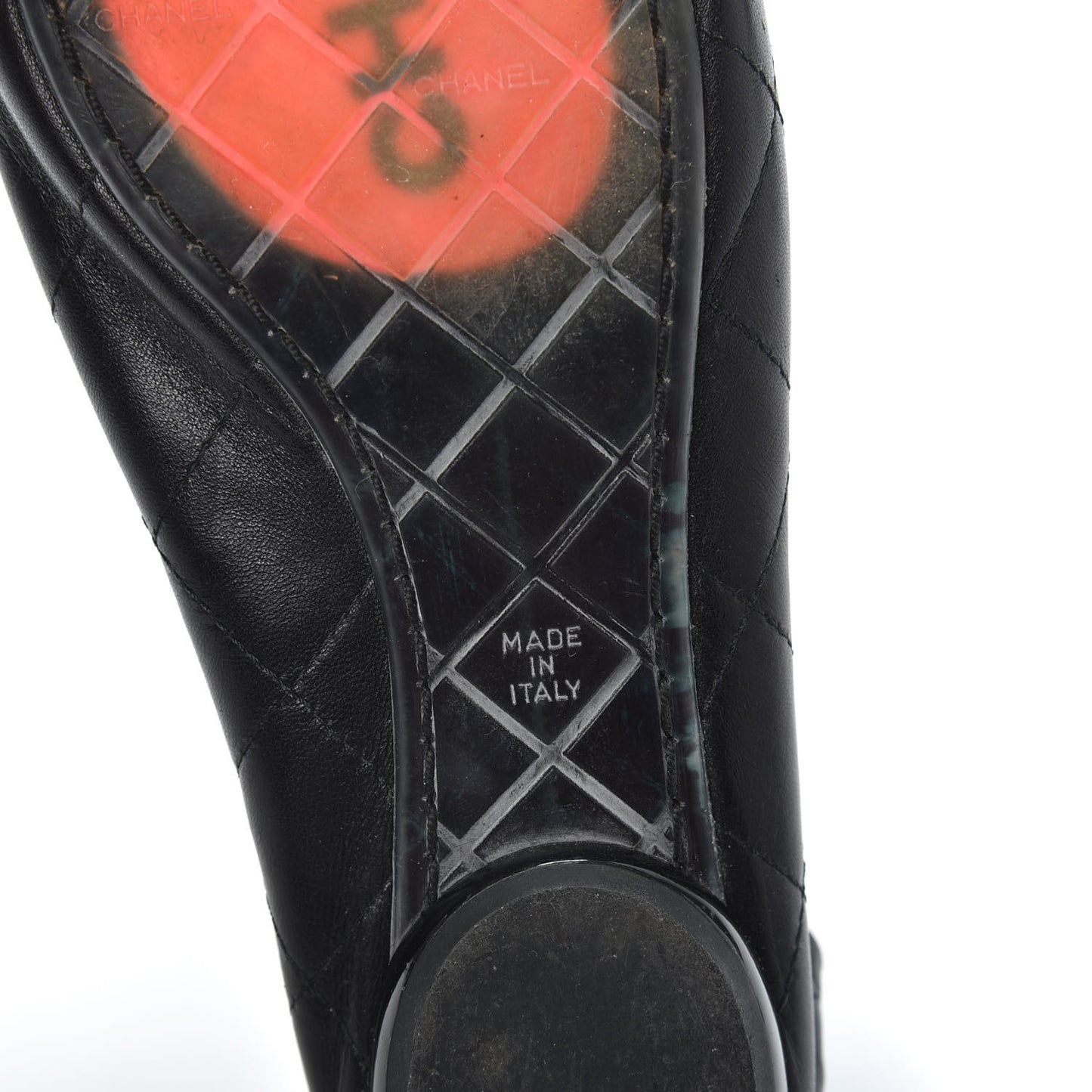 Lambskin Quilted Cambon Ballerina Flats 37 Black