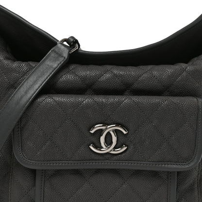 Chanel Caviar Quilted French Riviera Hobo Dark Grey 8 of 10